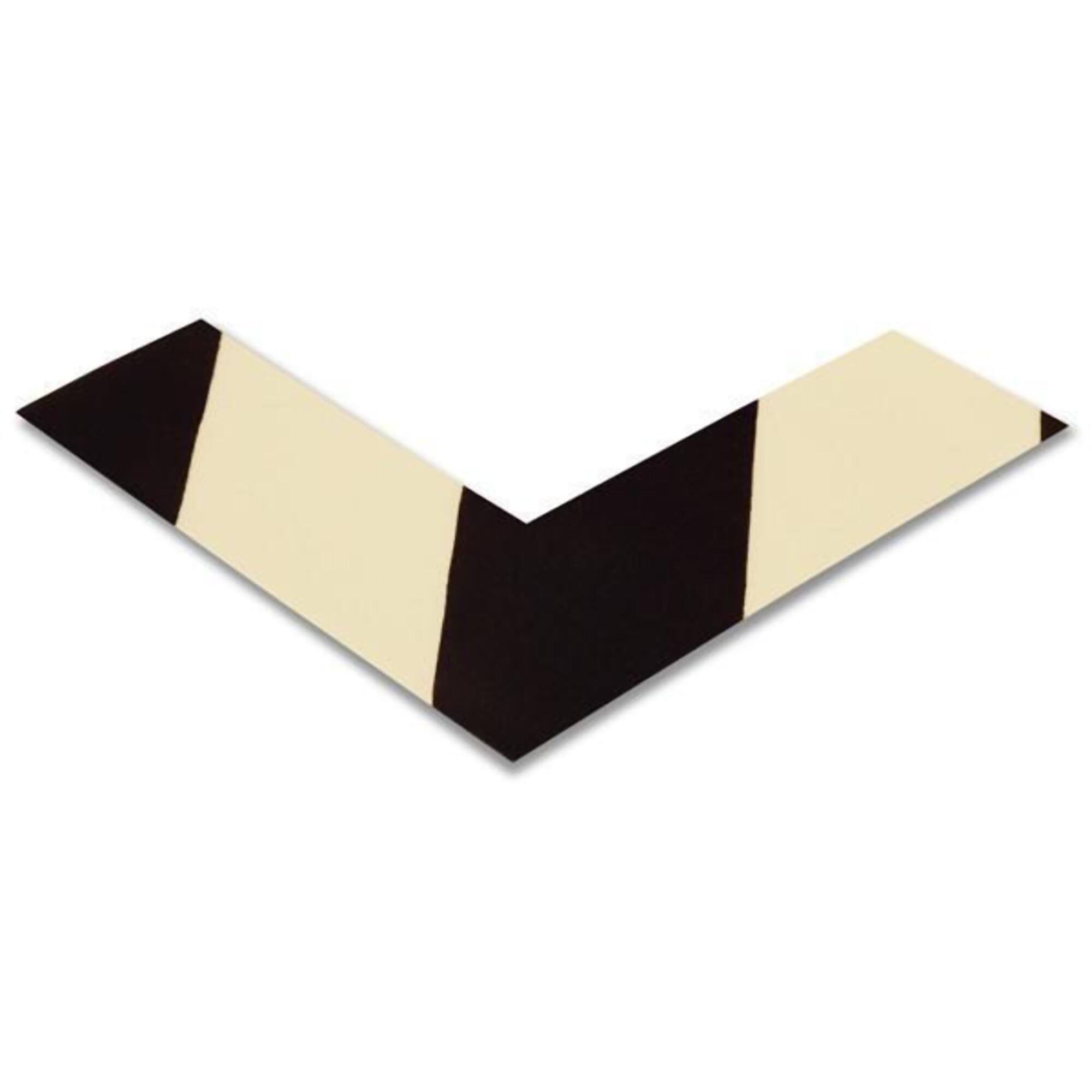 Mighty Line Black and White Chevron Angles — 2in. Wide, 6in. x 6in. x 2in., 50 Mil Thick, Pack of 100, Model# AngleWBLK